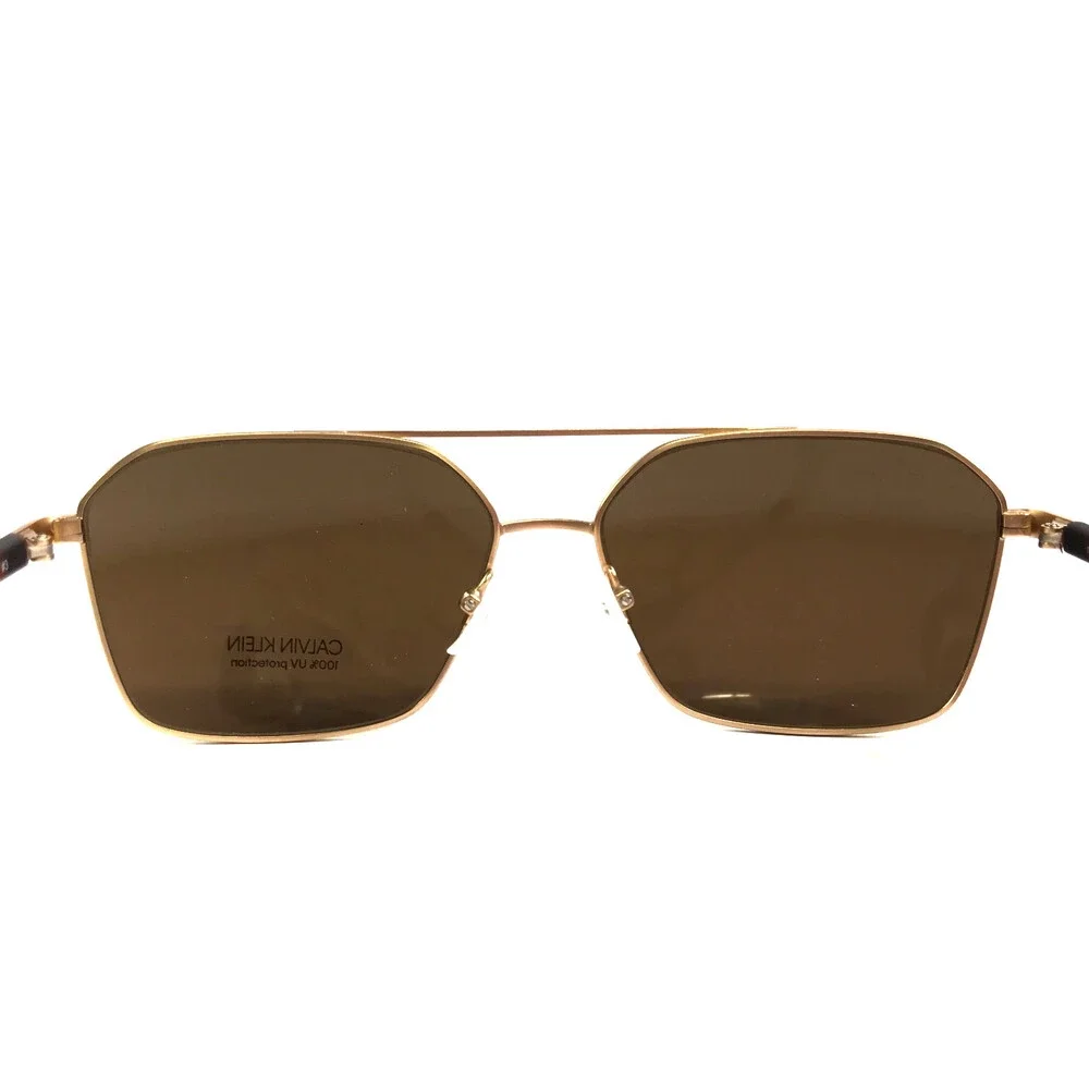 Calvin Klein Sunglasses CK20300S 717 Gold Tortoise Frames with Dark Brown Lenses